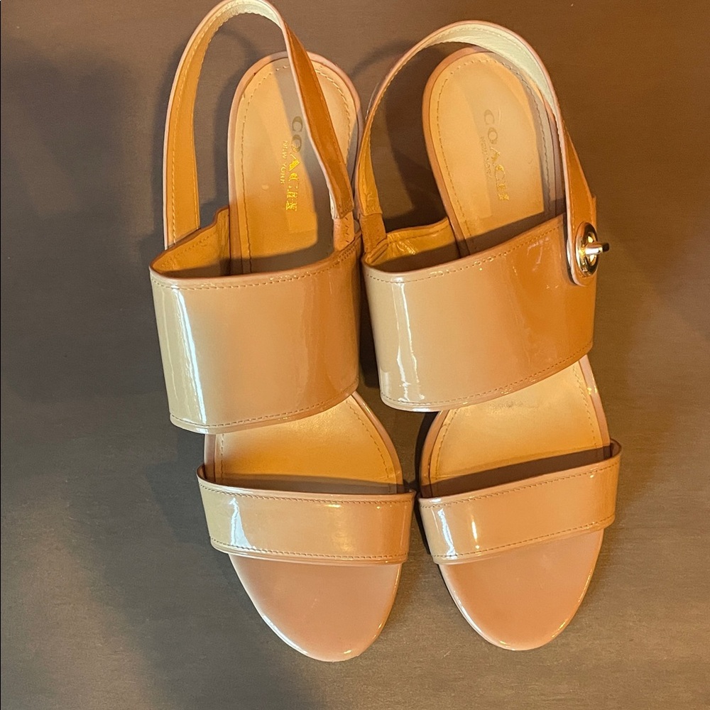 Like new Coach patent leather sandals